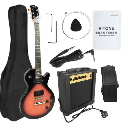 Gitara Elektryczna Zestaw V-Tone ESLP39SB Piec Pokrowiec Kabel