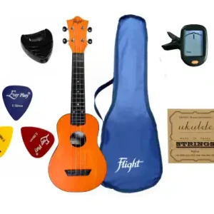 Ukulele Sopranowe POMARAŃCZOWE Flight + AKCESORIA