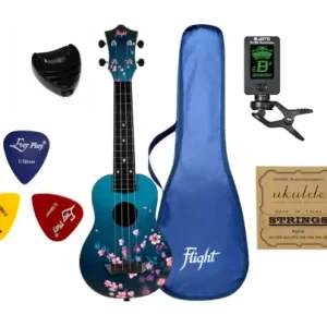 Ukulele Sopranowe Flight Sakura TUS32 Kwiaty ZESTAW