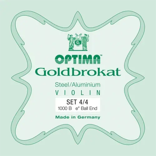 Struny do skrzypiec 4/4 Optima Goldbrokat – stalowe struny, trwałe i stabilne