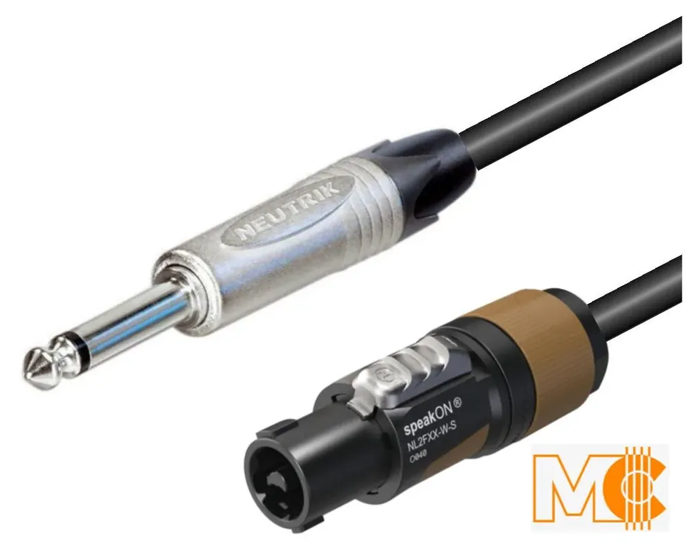 MC Audio GS2N 2 - przewód głośnikowy 2x2,5mm2 2m, kabel głośnikowy 2m złącza Neutrik