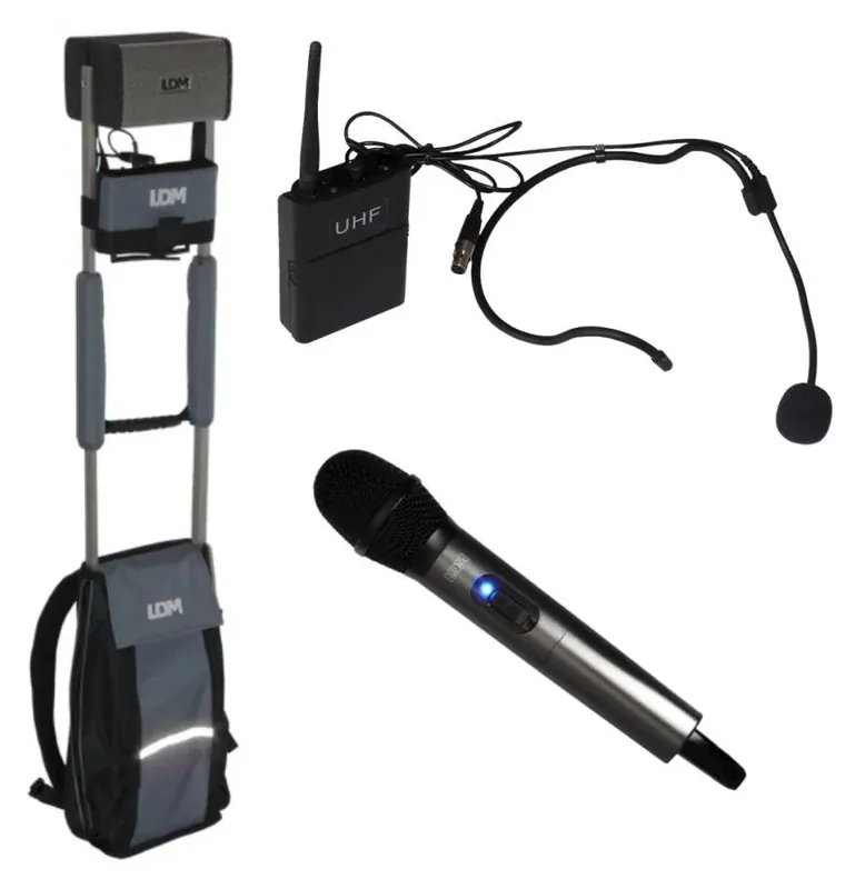 LDM MobileVoice nagłowny do ręki - zestaw przenośny 1 mikrofon nagłowny 1 do ręki bluetooth