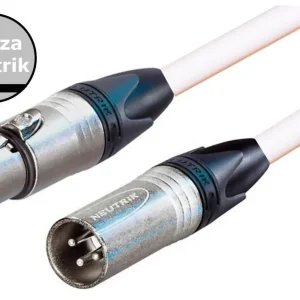 MC Audio MS1N1 biały - przewód mikrofonowy 1m biały, symetryczny XLR-XLR 1m, złącza Neutrik