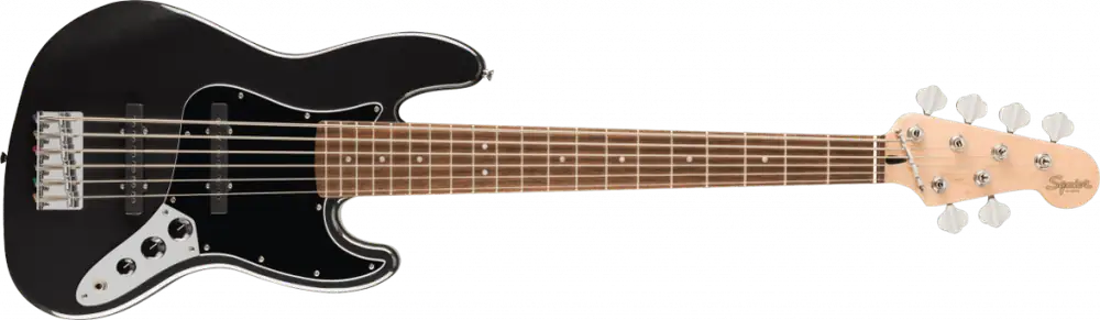 Squier Affinity Series Jazz Bass VI Laurel Fingerboard Black Pickguard Black Metallic