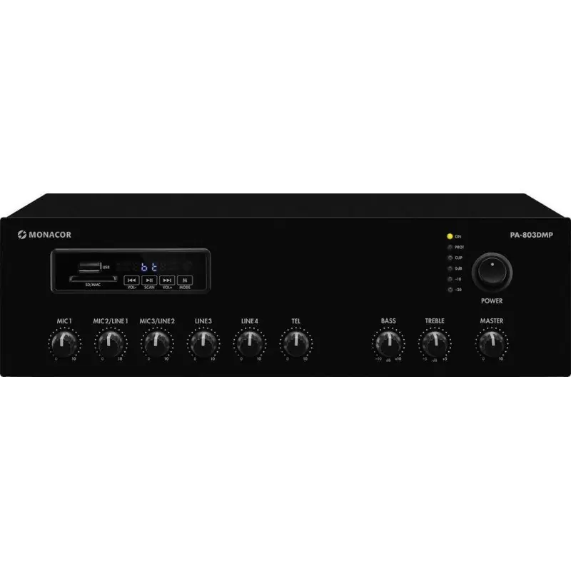 Monacor PA-803 DMP wzmacniacz mikser instalacyjny