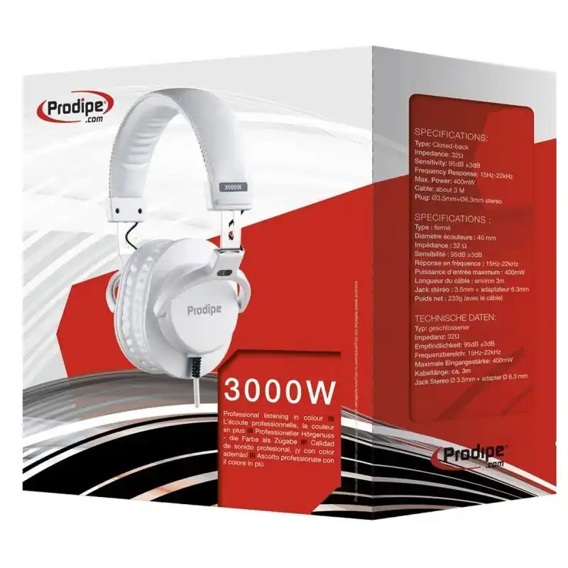 Prodipe 3000W - profesjonalne słuchawki studyjne