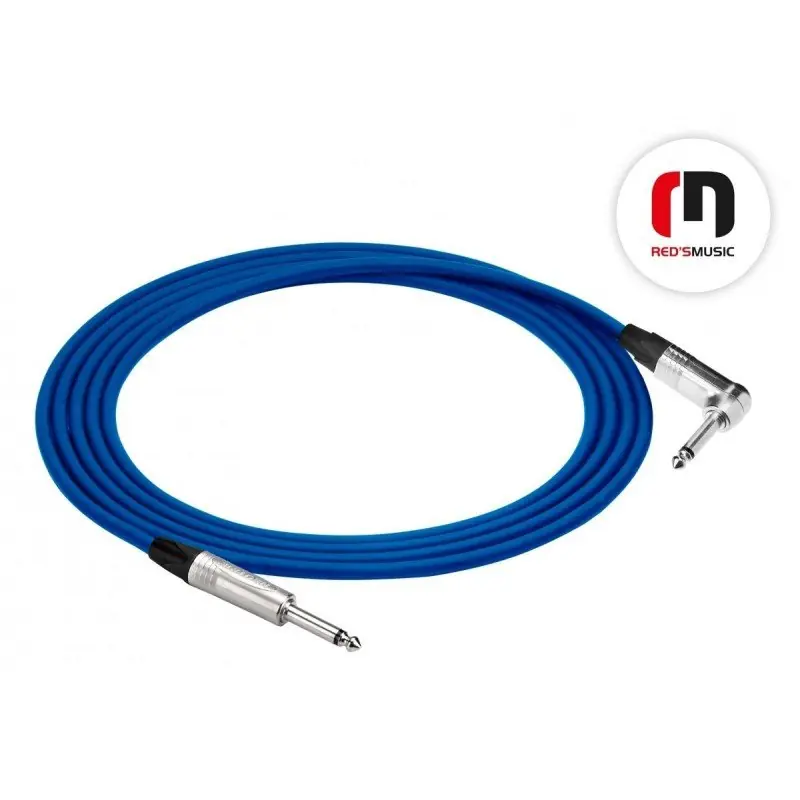 Red's Music GCN12150 Blue kabel instrumentalny jack-jack kątowy 15m