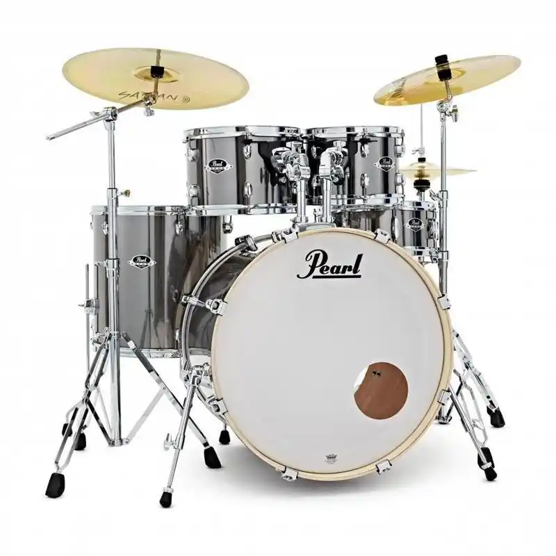 Pearl Export Smokey Chrome 22,12,13,16+14+hardware+sabian zestaw